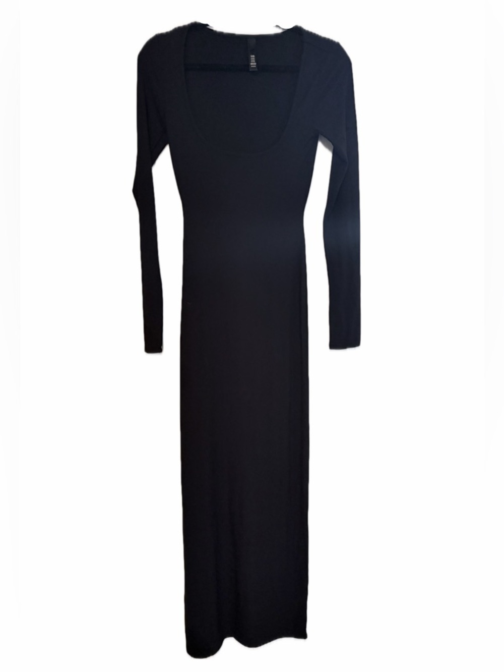 SKIMS Black Long-Sleeve Maxi Dress with Back Slit - Picture 2 of 14